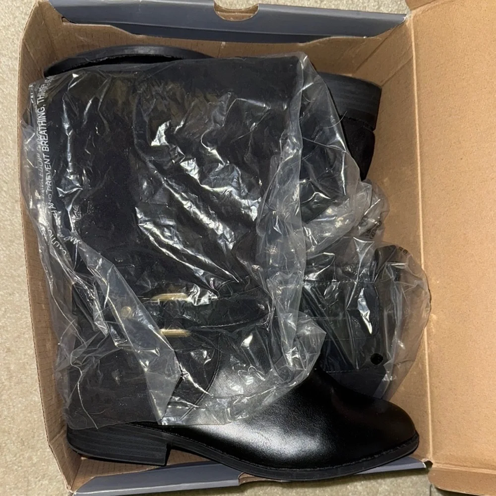Black Knee-High Wide Calf Wide Width Boots FREE SHIPPING